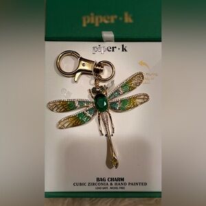 Piper K Green Dragonfly Key Holder/ Bag Charm